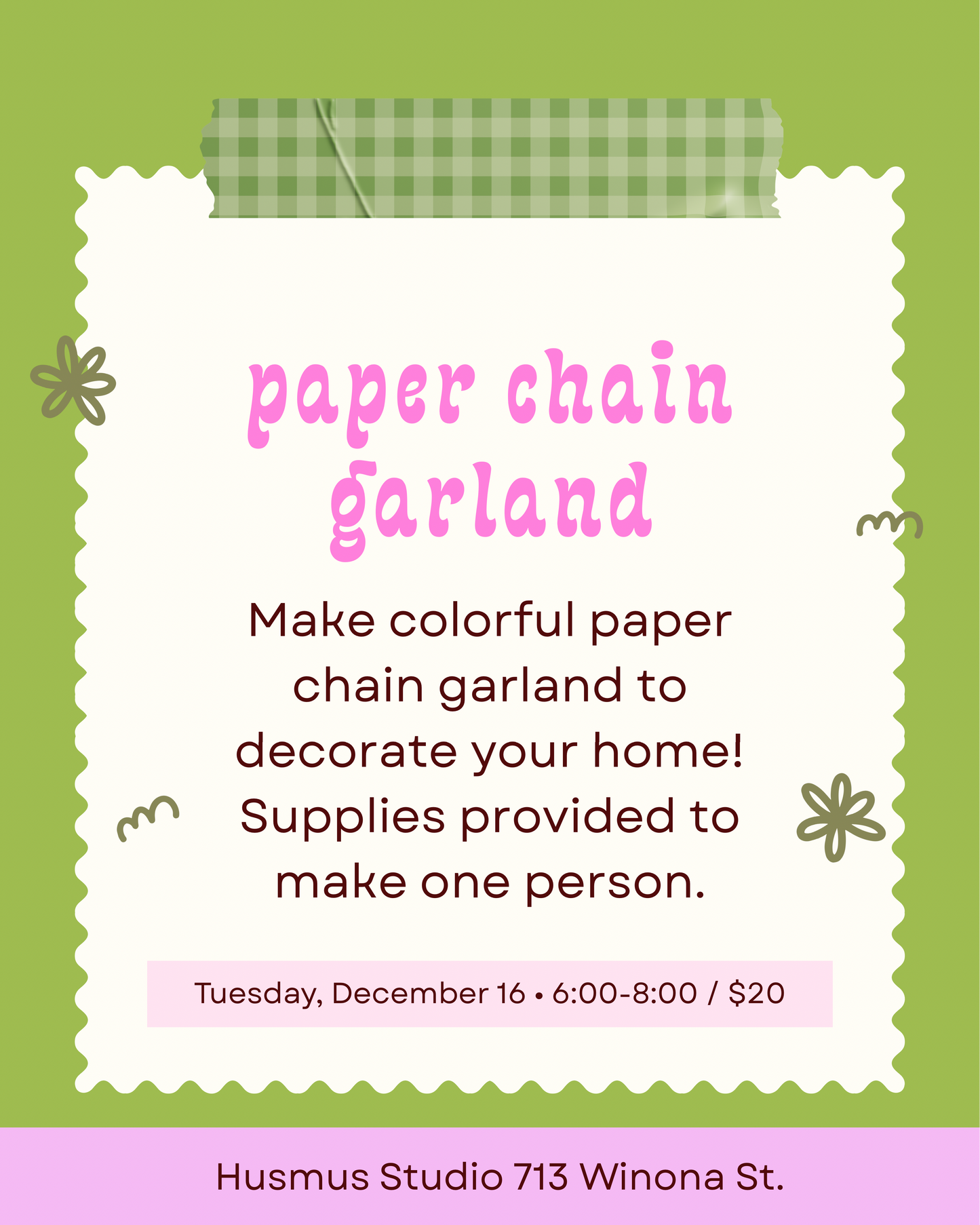workshop: paper chain garland