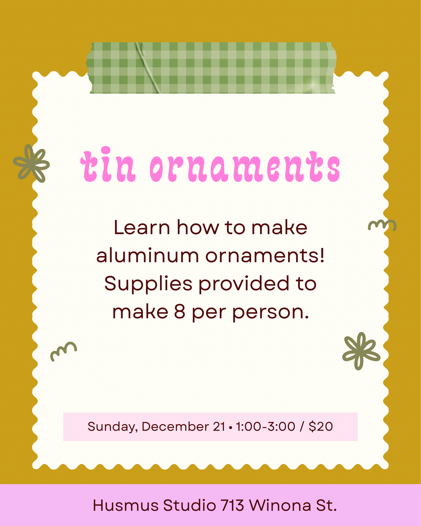 workshop: tin ornaments