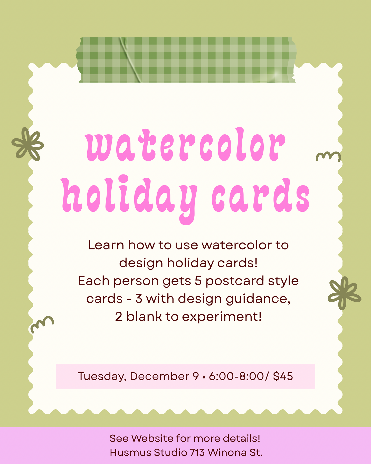 workshop: watercolor holiday cards