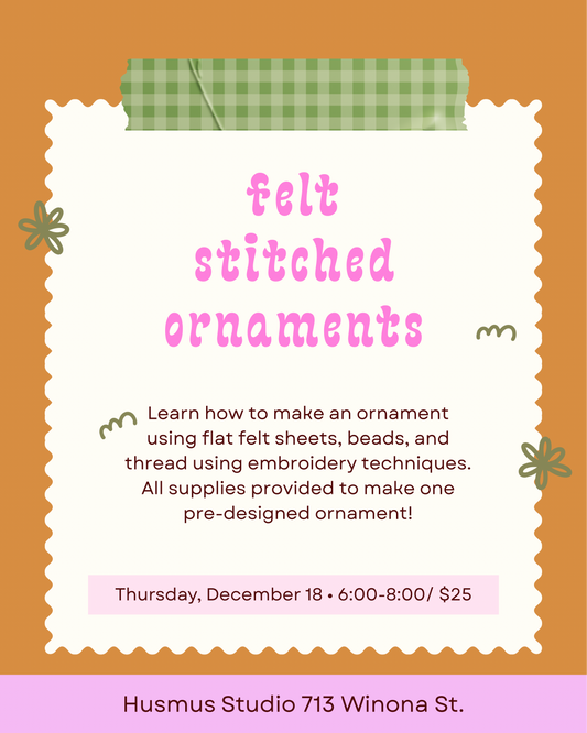 workshop: felt stitched ornament